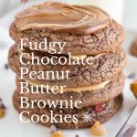 Fudgy Chocolate Peanut Butter Brownie Cookies pin image