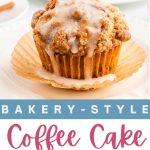 Bakery-Style Coffee Cake Muffin on a serving plate.