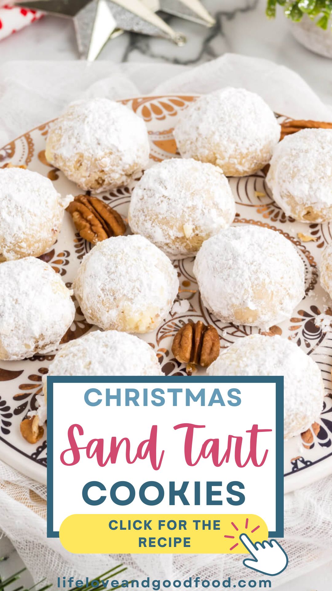 Christmas Sand Tarts (Pecan Butter Cookies) - Life, Love, and Good Food