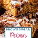 Brown Sugar Pecan Coffee Cake slices on a plate.