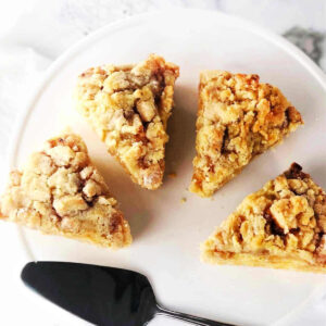 Apple Pie Scones with a pie server on a plate.