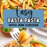 Rasta Pasta in a serving dish.