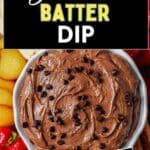 Brownie Batter Dip in a bowl on a table.