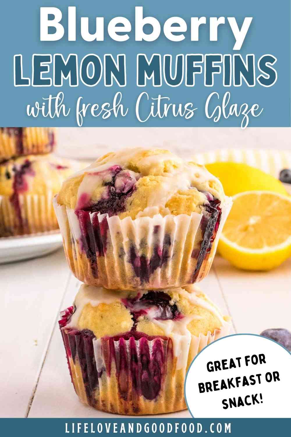 Glazed Lemon Blueberry Muffins Recipe - Life, Love, and Good Food