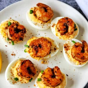 Cajun Shrimp Deviled Eggs by The Food Blog.