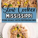 Crock Pot Pepperoncini Pork Roast in a slow cooker.