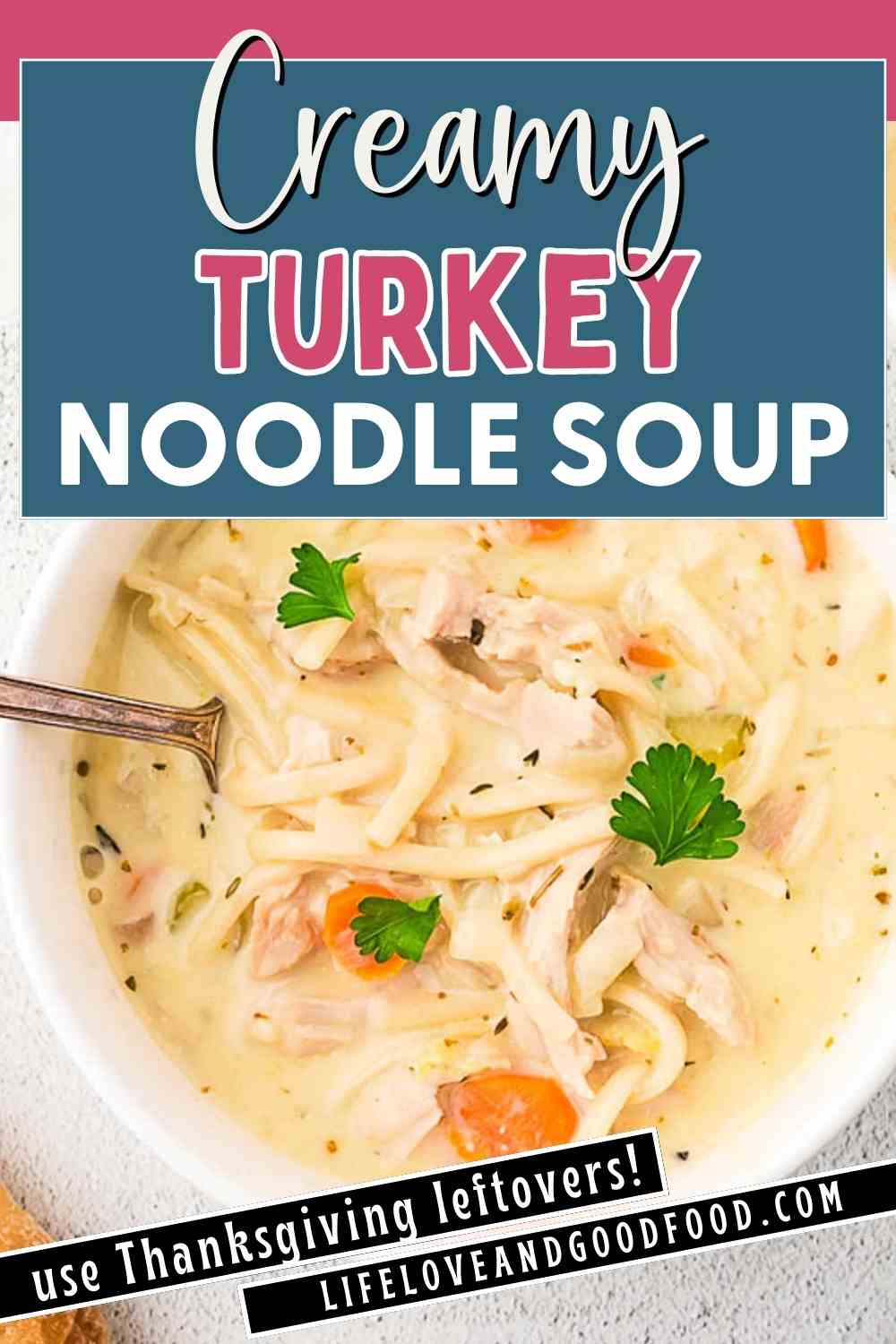 Creamy Leftover Turkey Noodle Soup - Life, Love, and Good Food