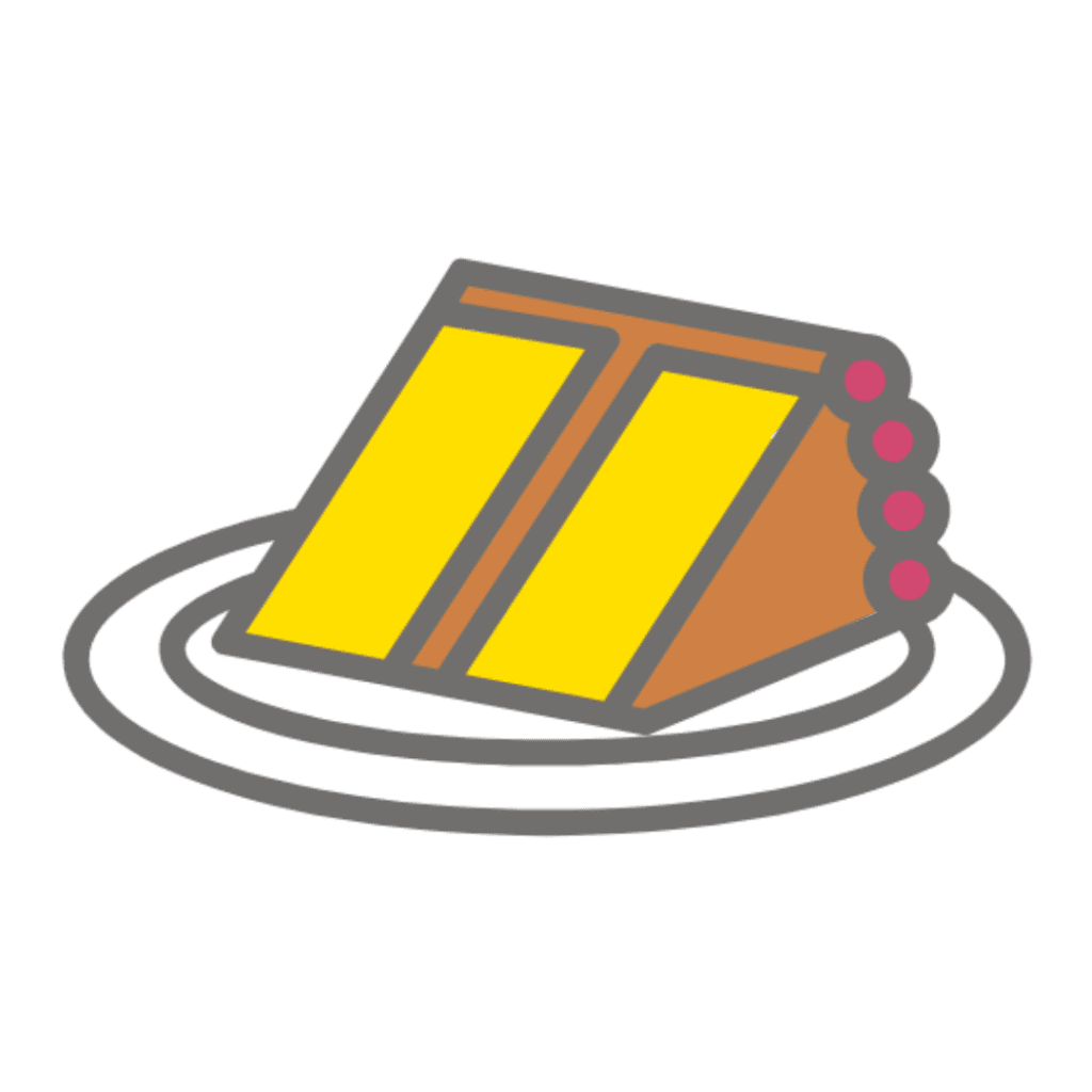 Illustration of a slice of cake.