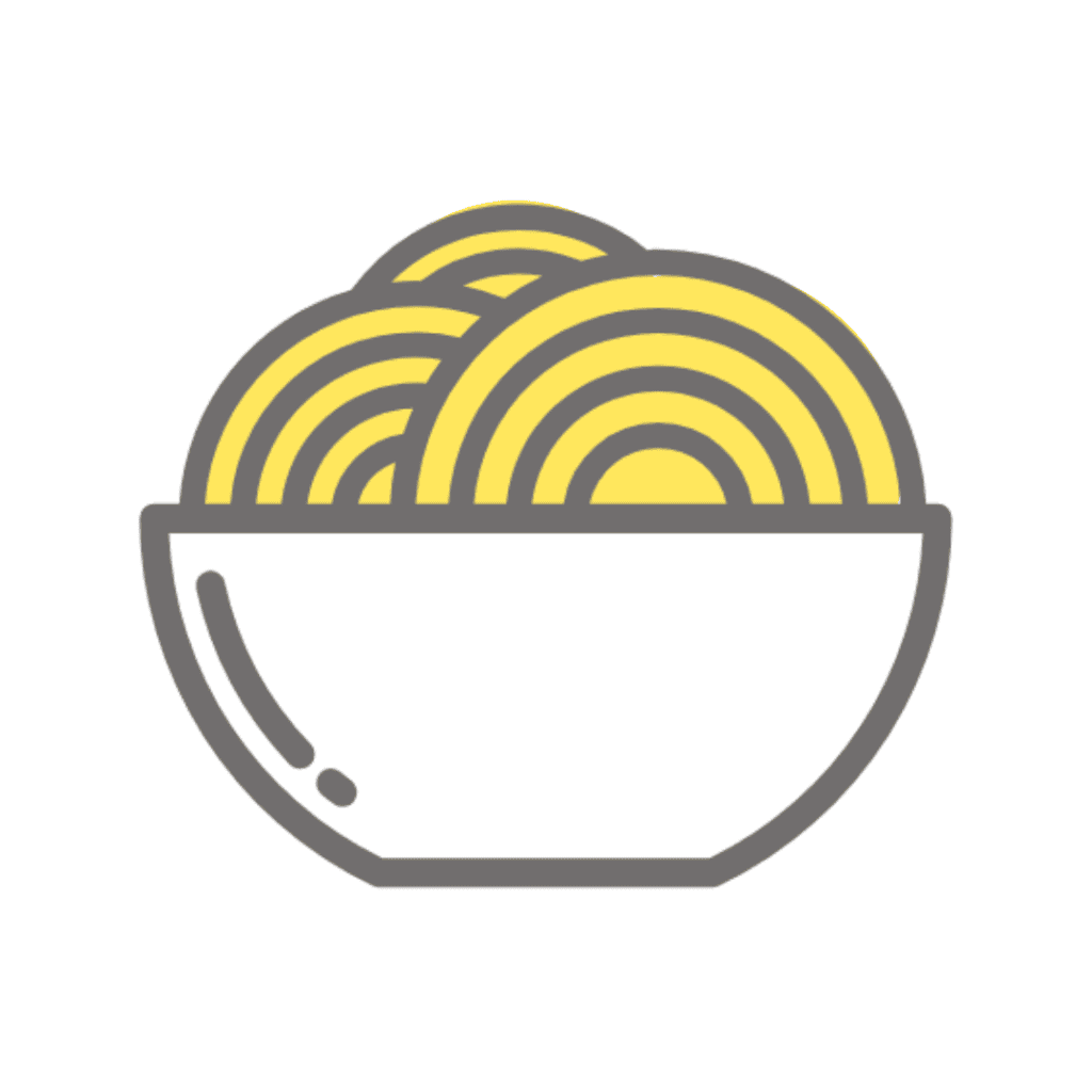 Illustration of a bowl of pasta.