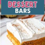 Pumpkin Pie Dessert Bars on a serving plate.