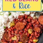 Instant Pot Red Beans and Rice on a plate on a table.