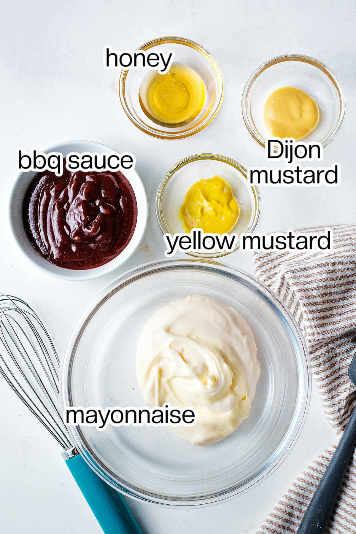 Ingredients for Chick Fil A sauce on a table.