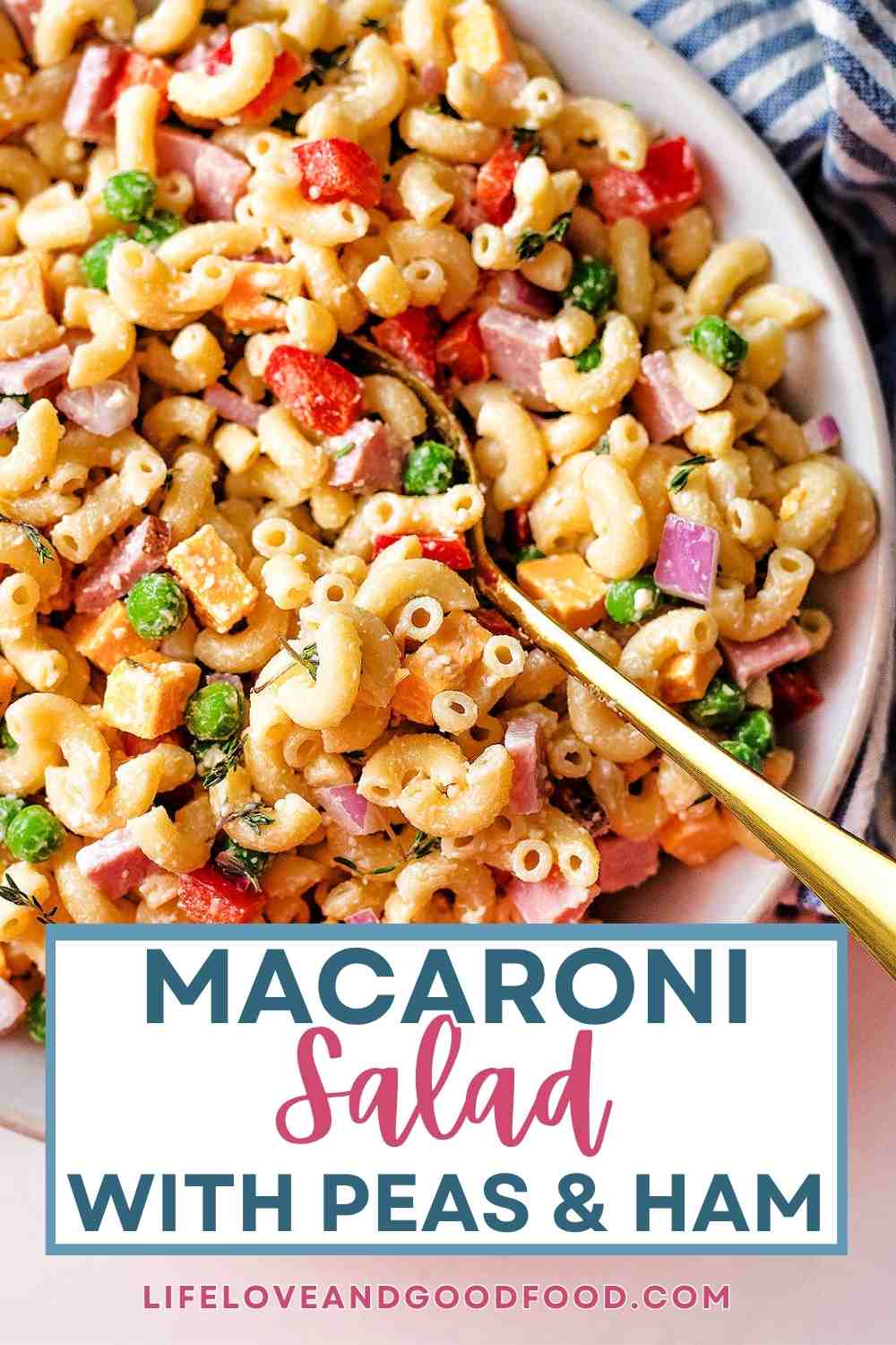 Creamy Macaroni Salad with Peas - Life, Love, and Good Food