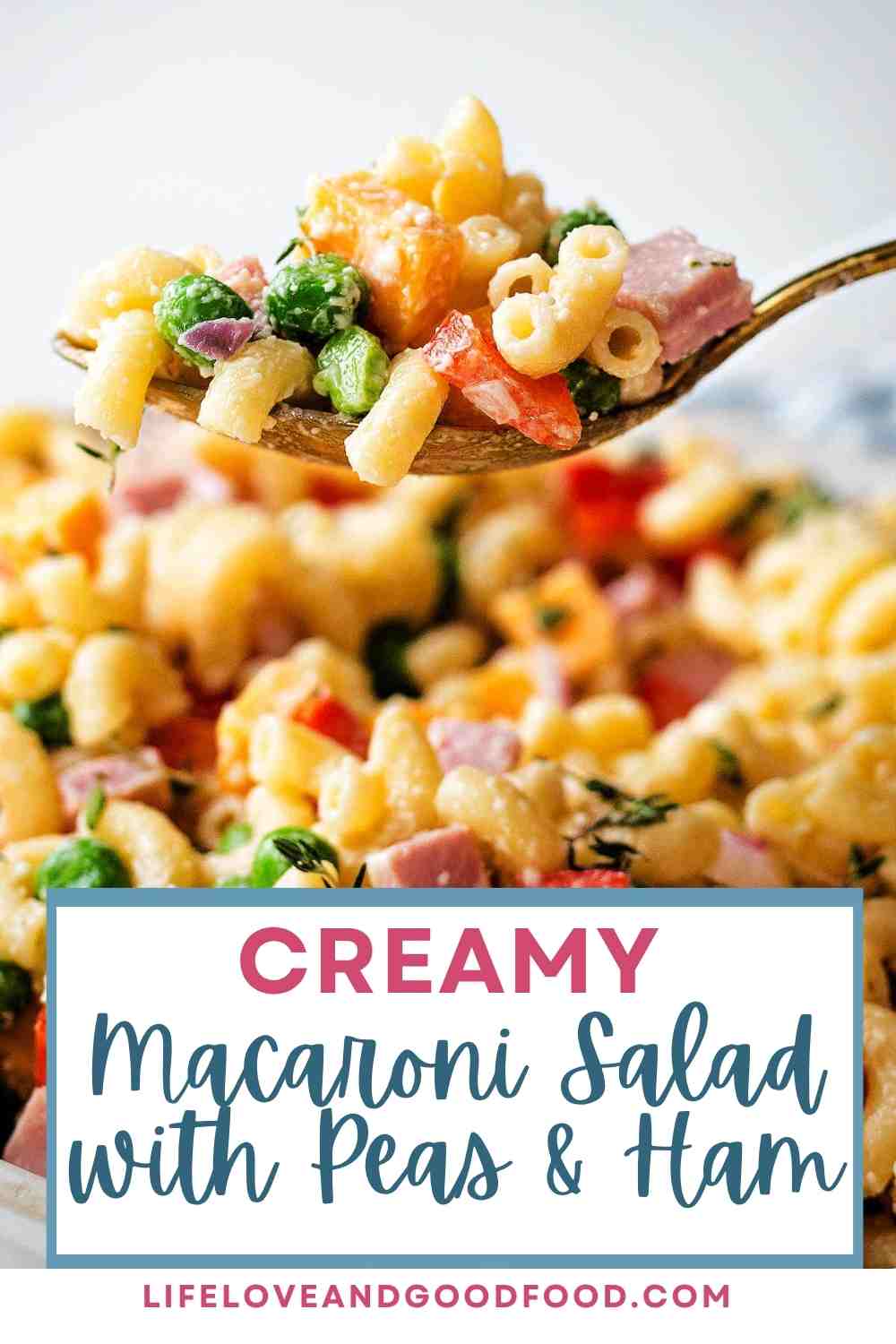 Creamy Macaroni Salad with Peas - Life, Love, and Good Food