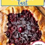 Rustic Cherry Tart (Cherry Galette) on a wooden board.