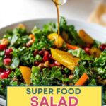 Super Food Salad with Sesame Ginger Dressing in a bowl on a table.