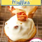 Bacon Muffin with Maple Glaze on a paper liner.