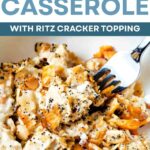 A serving of Poppy Seed Chicken Casserole in a bowl.