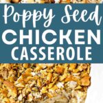 Poppy Seed Chicken Casserole in a baking dish.