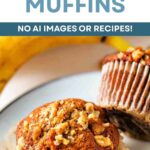 Banana Nut Muffins on a plate.