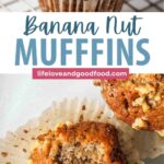 Banana Nut Muffins on a plate.