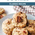 Pecan Shortbread cookies on a plate.