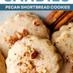 Pecan Shortbread cookies on a plate.