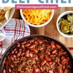 Ground Beef Chili in a pot.
