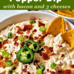 Slow Cooker Jalapeno Popper Dip with a text overlay.