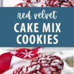 Rec Velvet Cake Cookies on a plate.