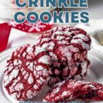 Rec Velvet Cake Cookies on a plate.