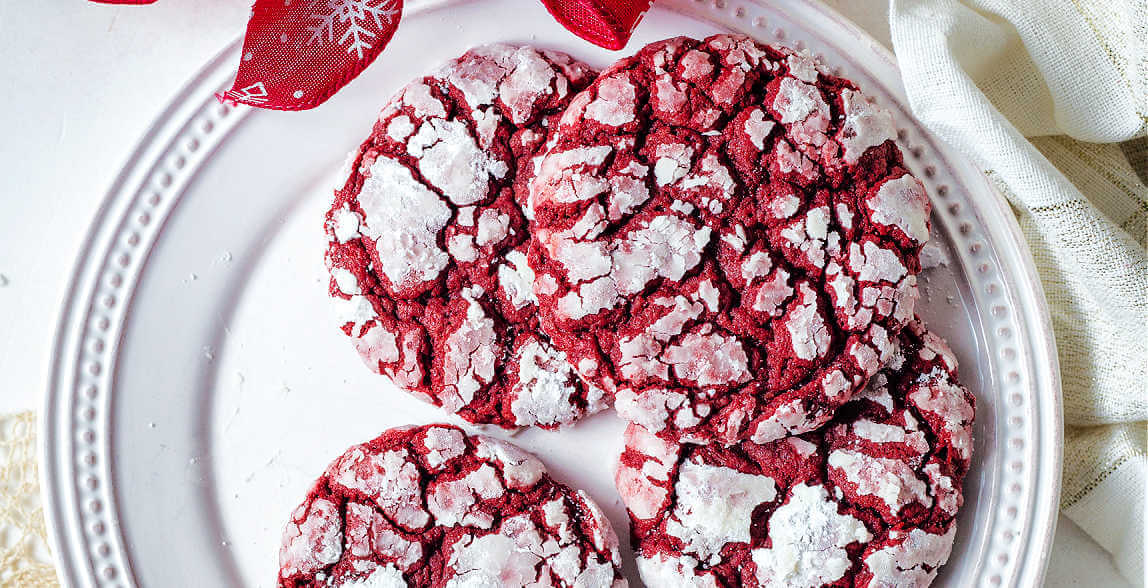 Red Velvet Cake Crinkle Cookies