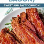 Plate of pig candy stacked on top of each other.