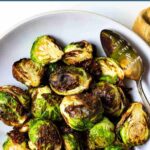 Air Fryer Brussels Sprouts on a plate.