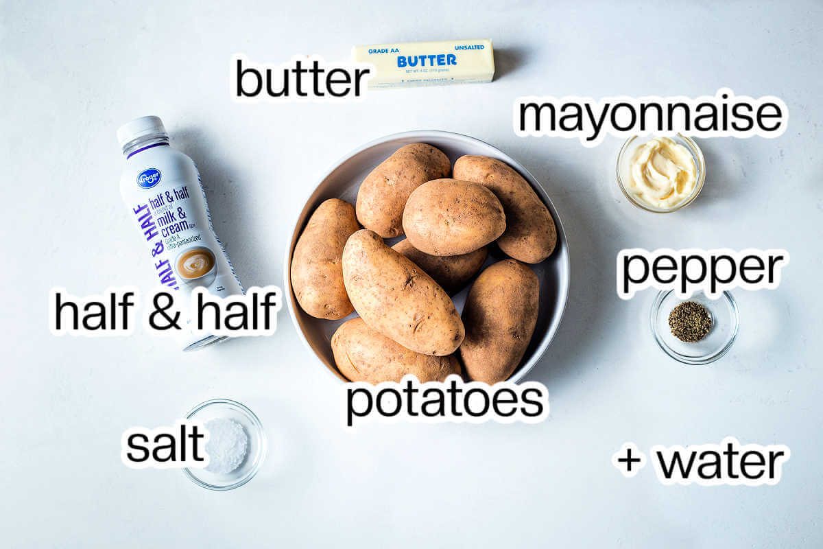 Ingredients needed to make Instant pot mashed potatoes.
