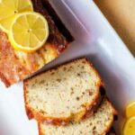 Lemon bread slices on a okatter,