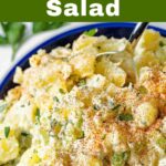 Image of Herb Potato Salad in a bowl with a text overlay